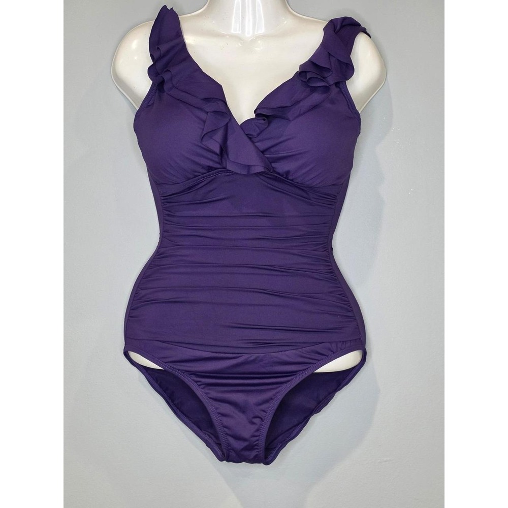 Nwt purple ralph lauren swimsuit womens 0